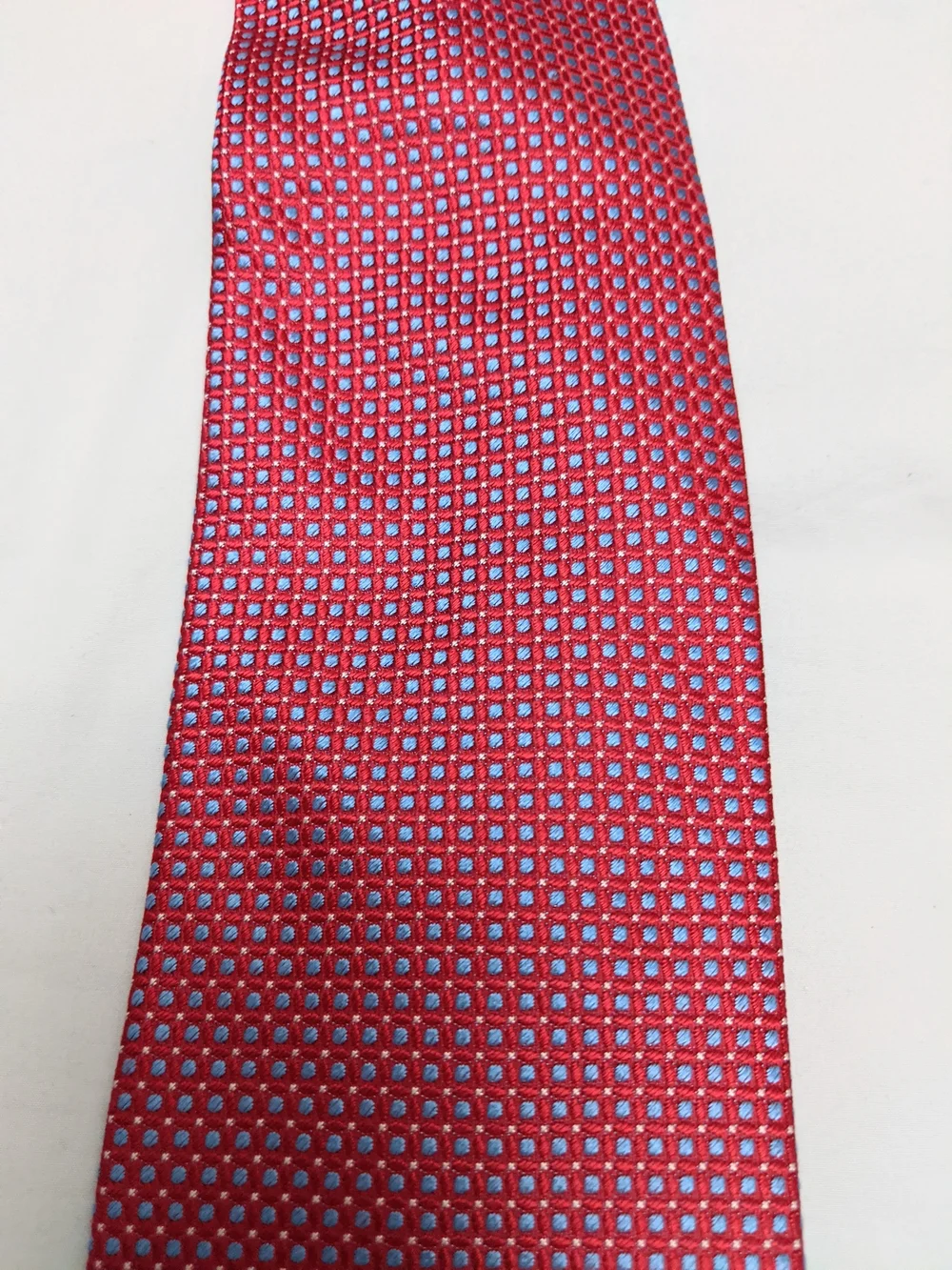 Like New Boss Red Geometric Silk Tie